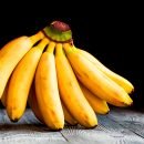 Close-up Bunch of bananas on grunge wooden background